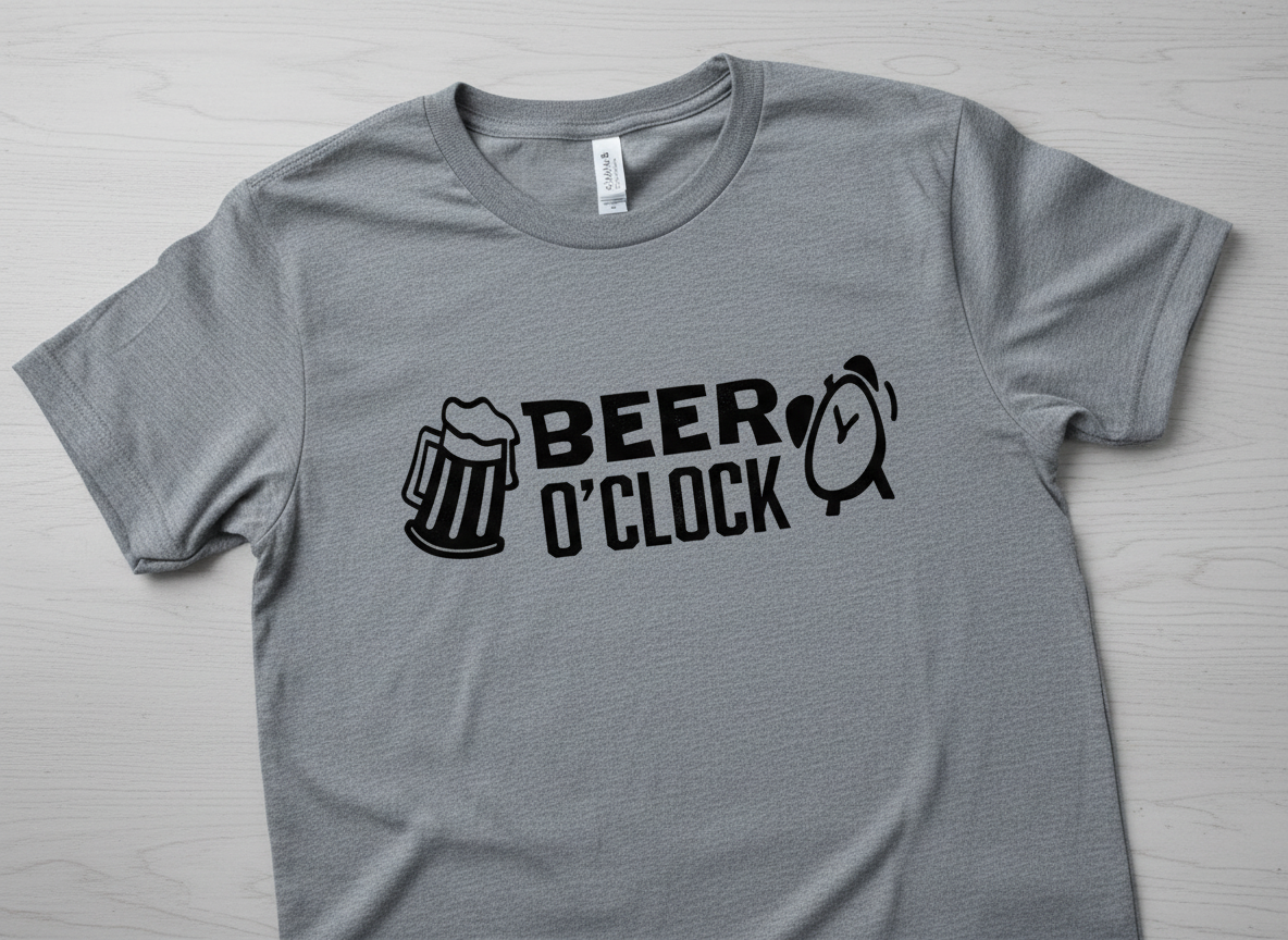 Funny Beer O'Clock Graphic-Cricut, Silhouette, Sublimation Cut File Canada (svg, png, dxf, jpg - Instant Download)