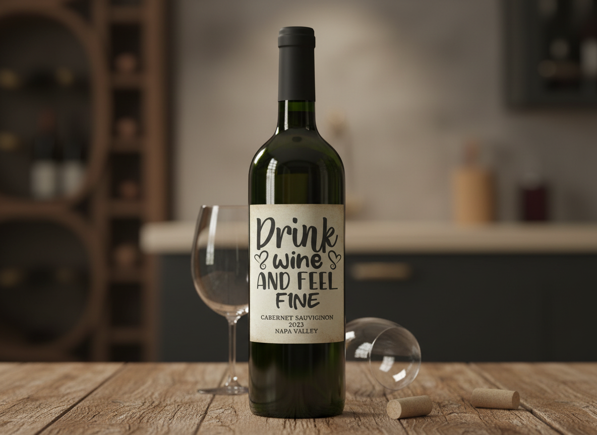 Drink Wine and Feel Fine SVG,Cricut, Silhouette, Sublimation Cut File Canada-Funny Wine Quote (Digital Download)