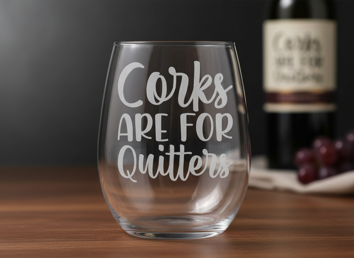 Funny Wine Quote SVG-Cricut, Silhouette, Sublimation Cut File Canada-Corks Are For Quitters Graphic (Digital Download)