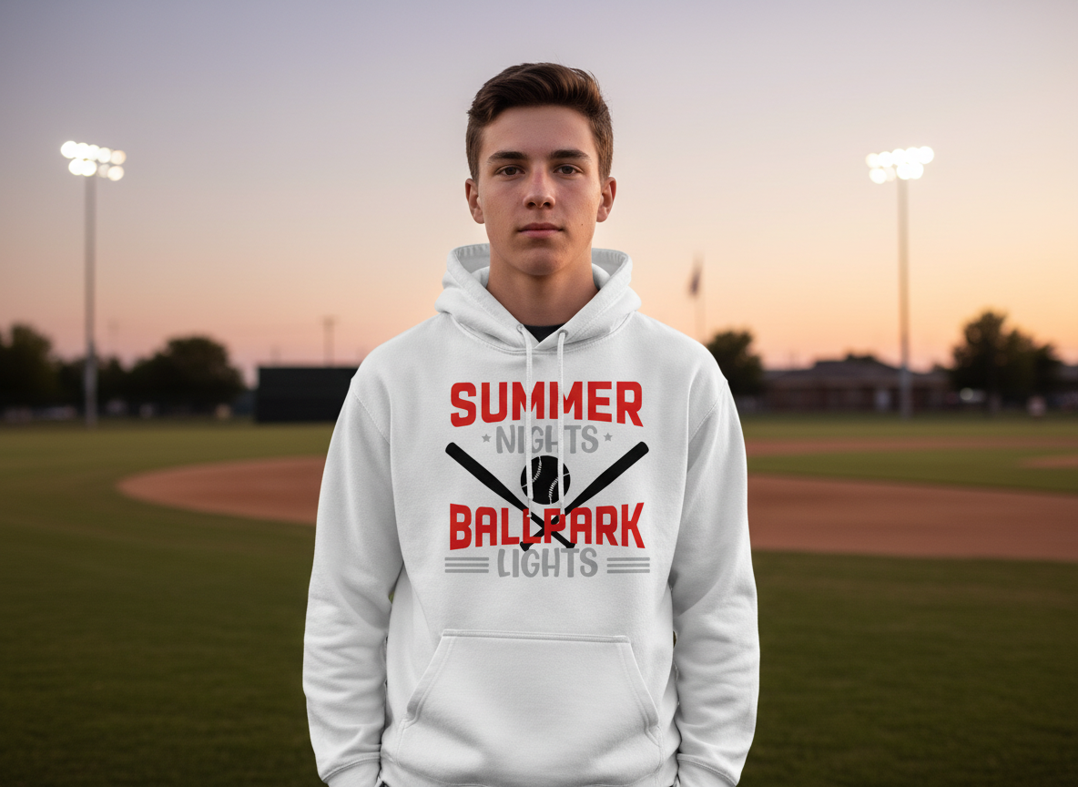 Summer Nights & Ballpark Lights svg-Cricut, Silhouette, Sublimation Cut File Canada-Baseball Graphic Design-Instant Download