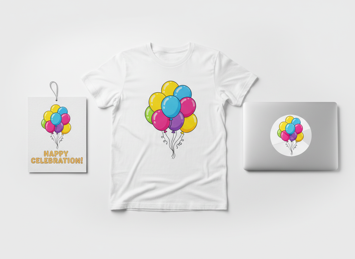 Colorful Balloons SVG-Cricut, Silhouette, Sublimation Cut File Canada Graphic-Party Decorations (Digital Download)