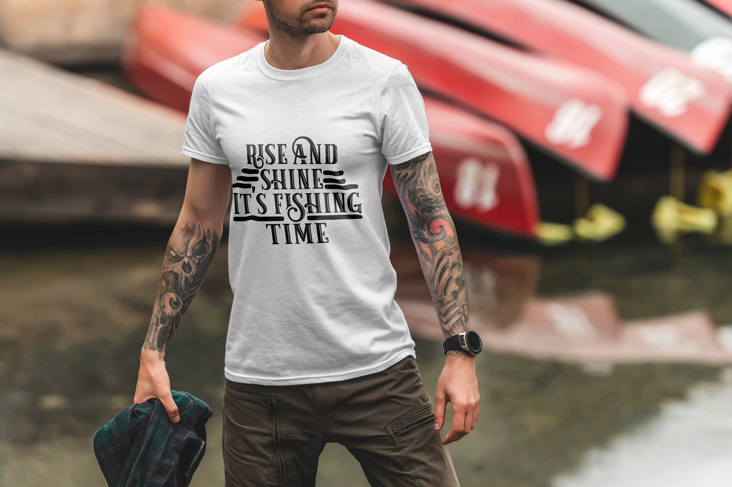 Rise and Shine Fishing Time SVG-Cricut, Silhouette, Sublimation Cut File Canada-Funny Fisherman Quote (Digital Download)