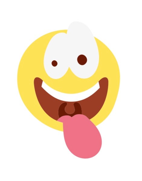 Crazy Face Emoji SVG | Funny Tongue Out Vector (Digital Download)