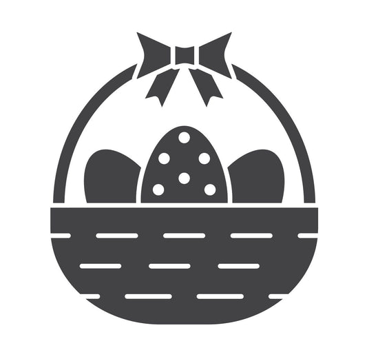 Easter Egg Basket SVG – Cricut, Silhouette & Sublimation Cut File Canada File | Bow, Eggs (Digital Download)