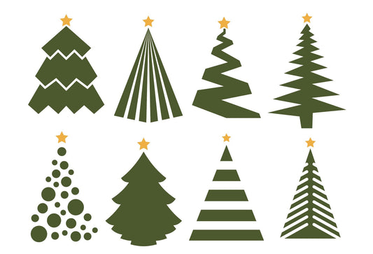 Christmas Trees with Stars SVG | Christmas Trees | Christmas SVG | Holiday Trees | Holiday SVG | dxf | jpg | png