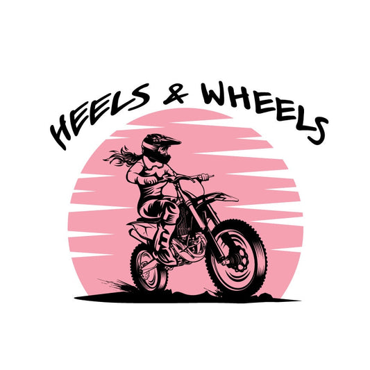 Heels & Wheels Dirt Bike Rider SVG | Women's Motocross Design (Digital Download)