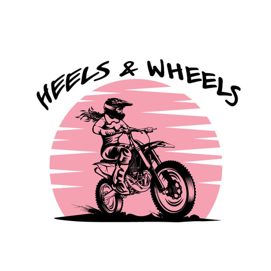 Women's Dirt Bike Rider SVG – Cricut, Silhouette & Sublimation Cut File Canada | Heels and Wheels Design (Digital Download)