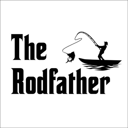 The Rodfather Fishing SVG – Cricut, Silhouette & Sublimation Cut File Canada | Funny Fisherman Gift Design (Digital Download)