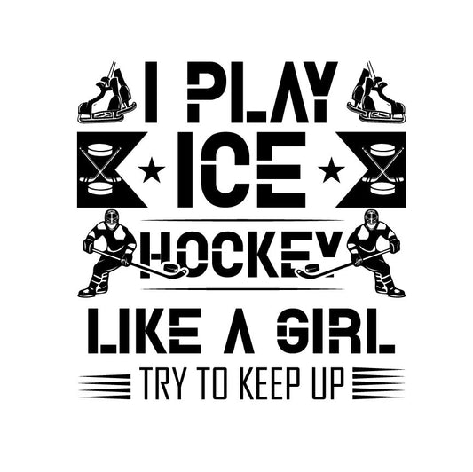 Female Hockey Player SVG – Cricut, Silhouette & Sublimation Cut File Canada | Funny Hockey Quote (Digital Download)