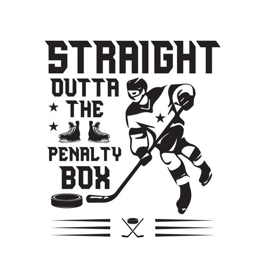 Funny Hockey Player SVG – Cricut, Silhouette & Sublimation Cut File Canada | Straight Outta Penalty Box (Digital Download)