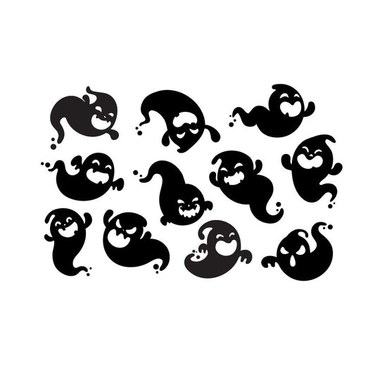 Halloween Ghost Graphics Bundle | Window Clings, Cricut (11 Images)