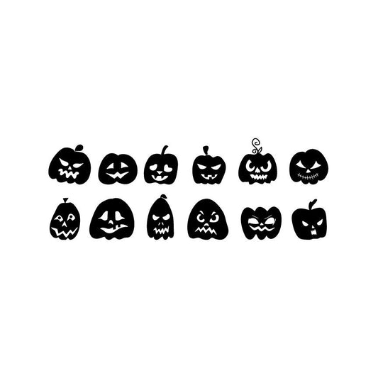Halloween Carved Pumpkin Graphic Bundle | 12 Images (svg|dfx|jpg|png)