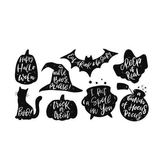 Halloween Quotes Graphic Bundle | Cricut, Silhouette (8 Images)