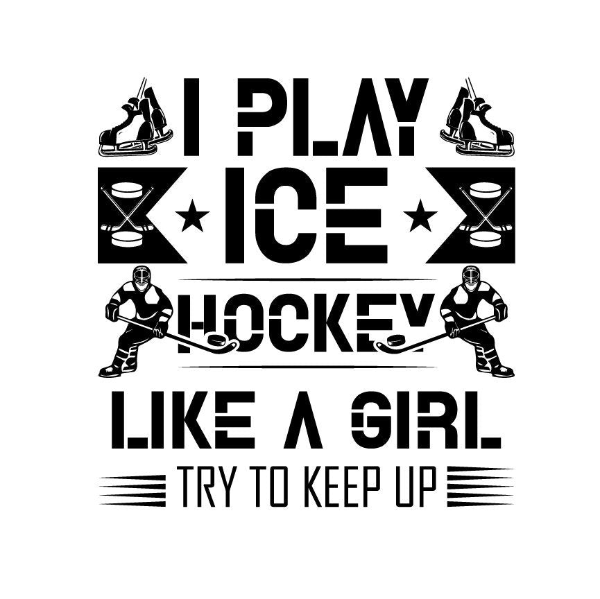 Female Hockey Player SVG – Cricut, Silhouette & Sublimation Cut File Canada | Funny Hockey Quote (Digital Download)