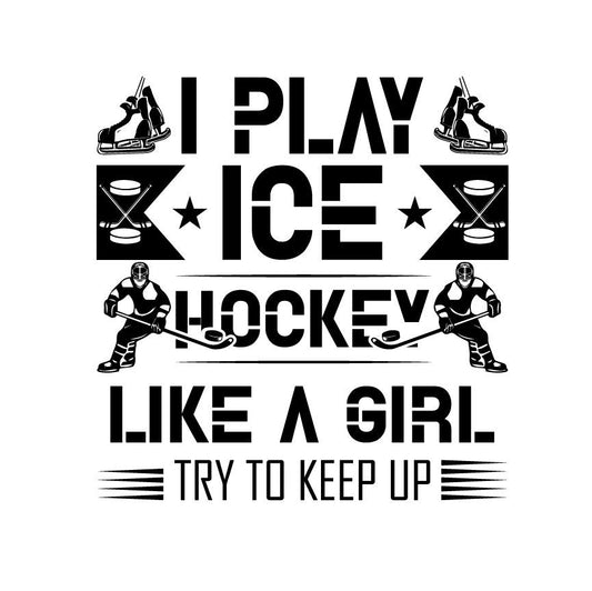 Female Hockey Player SVG – Cricut, Silhouette & Sublimation Cut File Canada | Funny Hockey Quote (Digital Download)