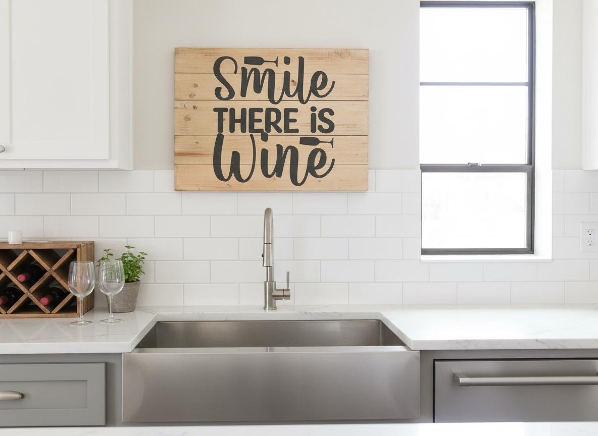 Smile There is Wine SVG | Drinking Wine Design (Digital Download)
