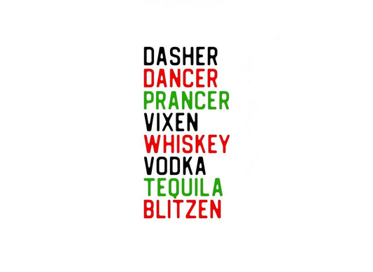 Funny Christmas Reindeer Names SVG – Cricut, Silhouette & Sublimation Cut File Canada | Holiday Alcohol Humor (Digital Download)