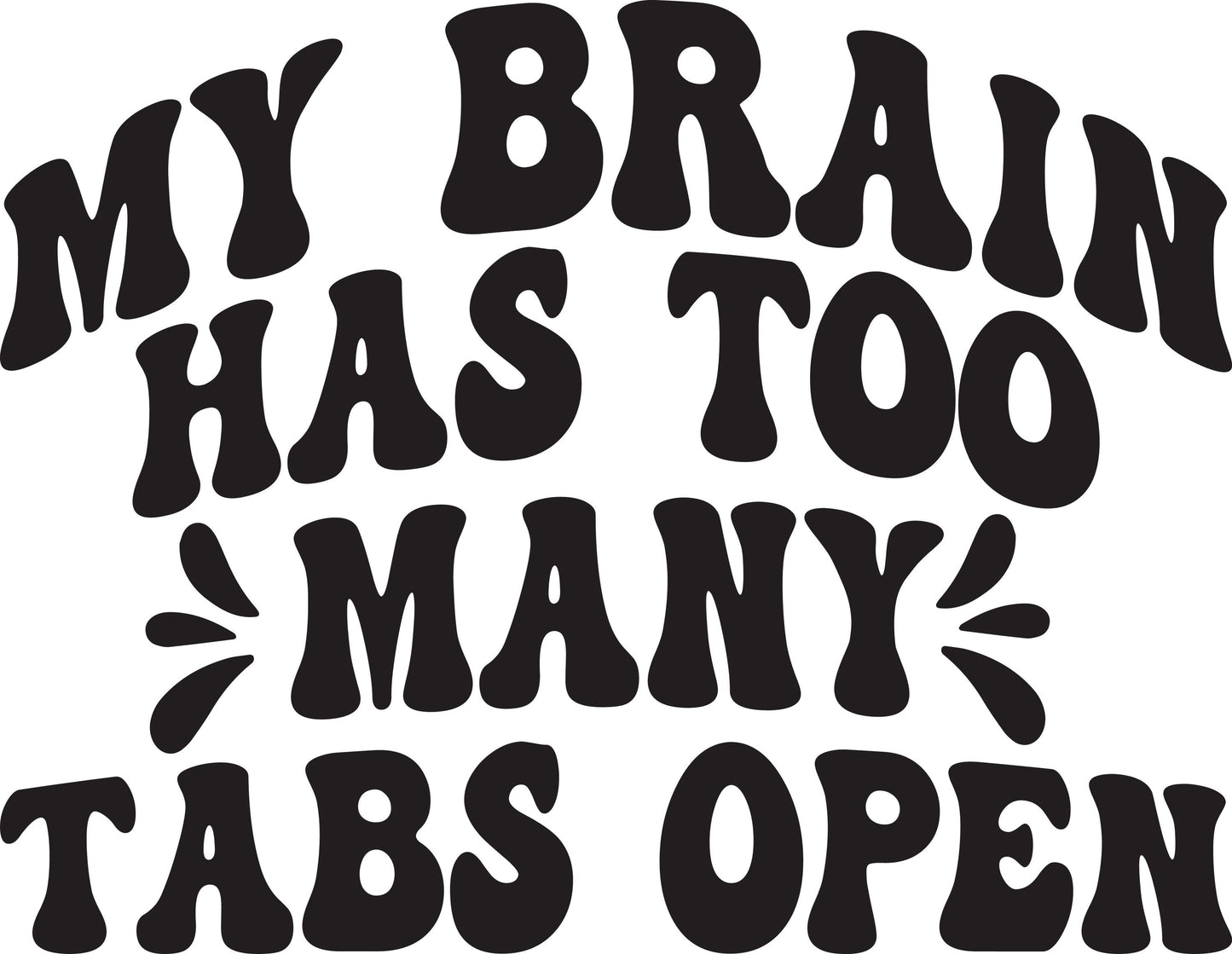 Funny ADHD Working SVG – Cricut, Silhouette & Sublimation Cut File Canada | Too Many Tabs Open (Digital Download)