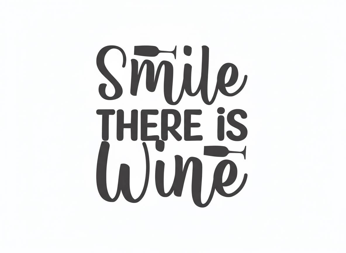 Smile There is Wine SVG | Drinking Wine Design (Digital Download)