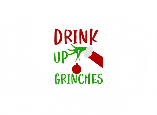 Drink Up Grinches SVG – Cricut, Silhouette & Sublimation Cut File Canada | Funny Christmas Wine Quote (Digital Download)