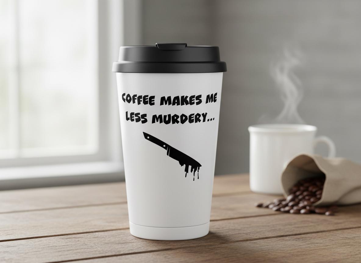 Coffee Makes Me Less Murdery SVG | Funny Sarcastic Quote (Digital Download)