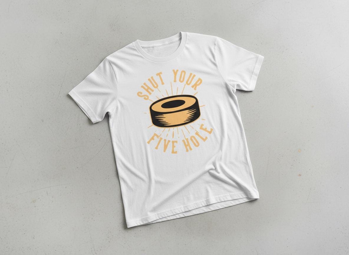 Shut Your Five Hole Hockey Puck SVG | Goalie Design (Digital Download)
