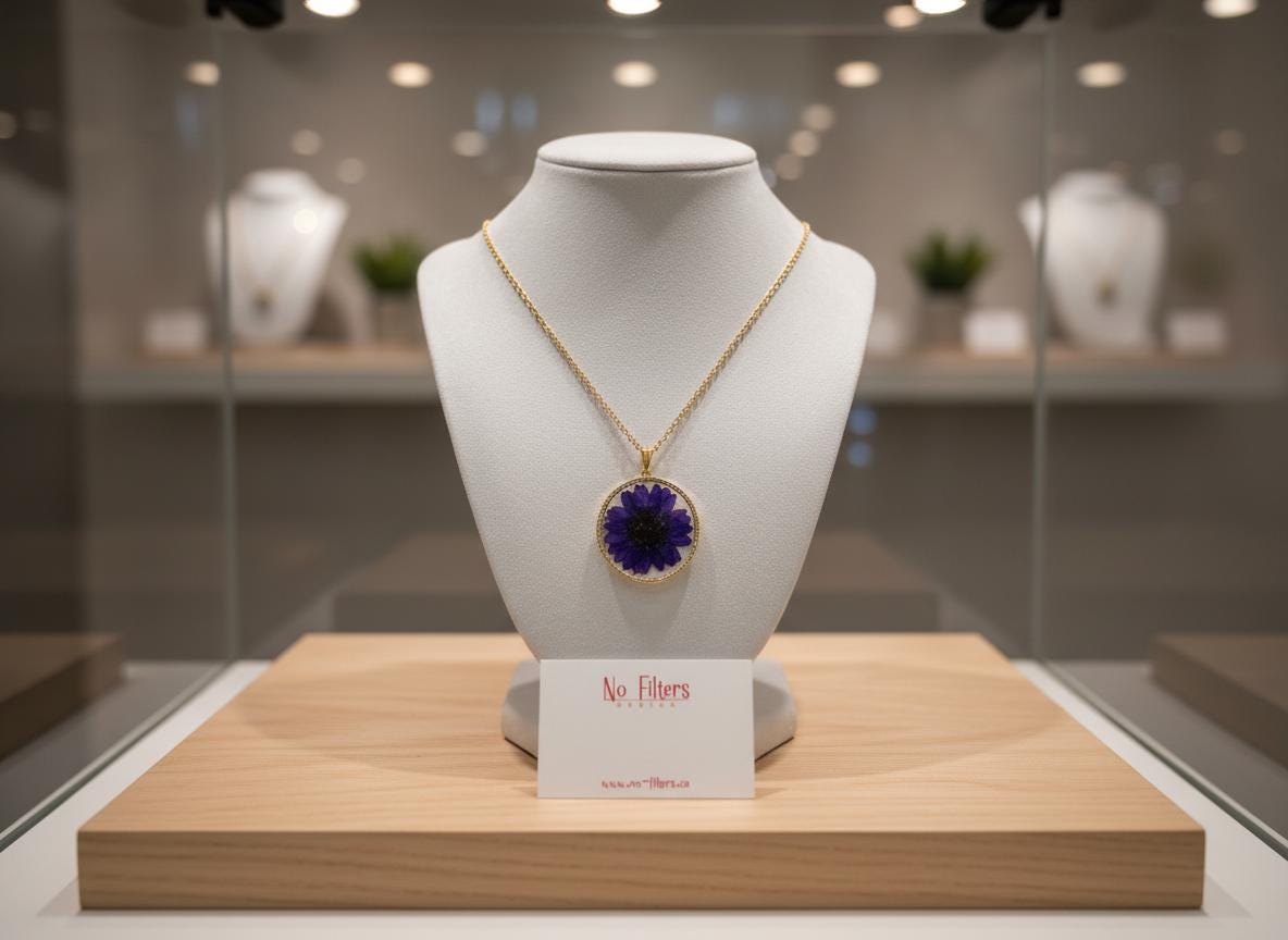 Real Dried Flower Resin Necklace  Gold or Silver Plated 18 Inch Chain  Botanical Handmade Floral Jewelry Gift