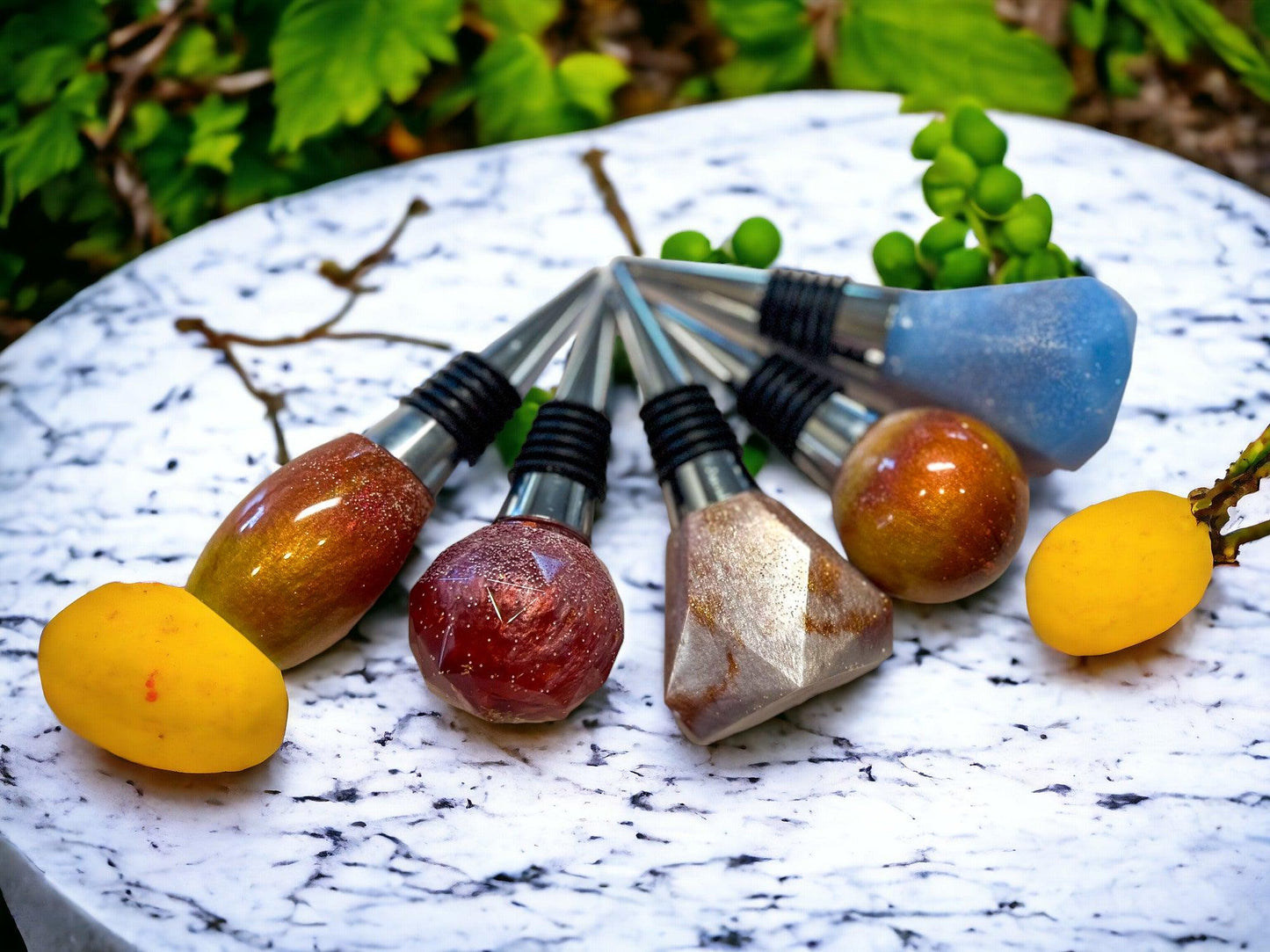 Marbled Wine StoppersMarbled Resin Wine Stopper  Handmade Mica Pigment Bottle Stopper | Unique Bar & Kitchen Gift Canada