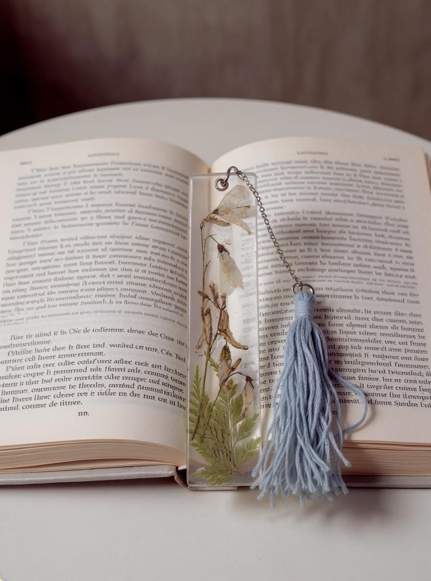 Handmade Resin Bookmark with Real Dried Flowers  Tassel Bookmark  Floral Book Lover Gift  Made in Canada