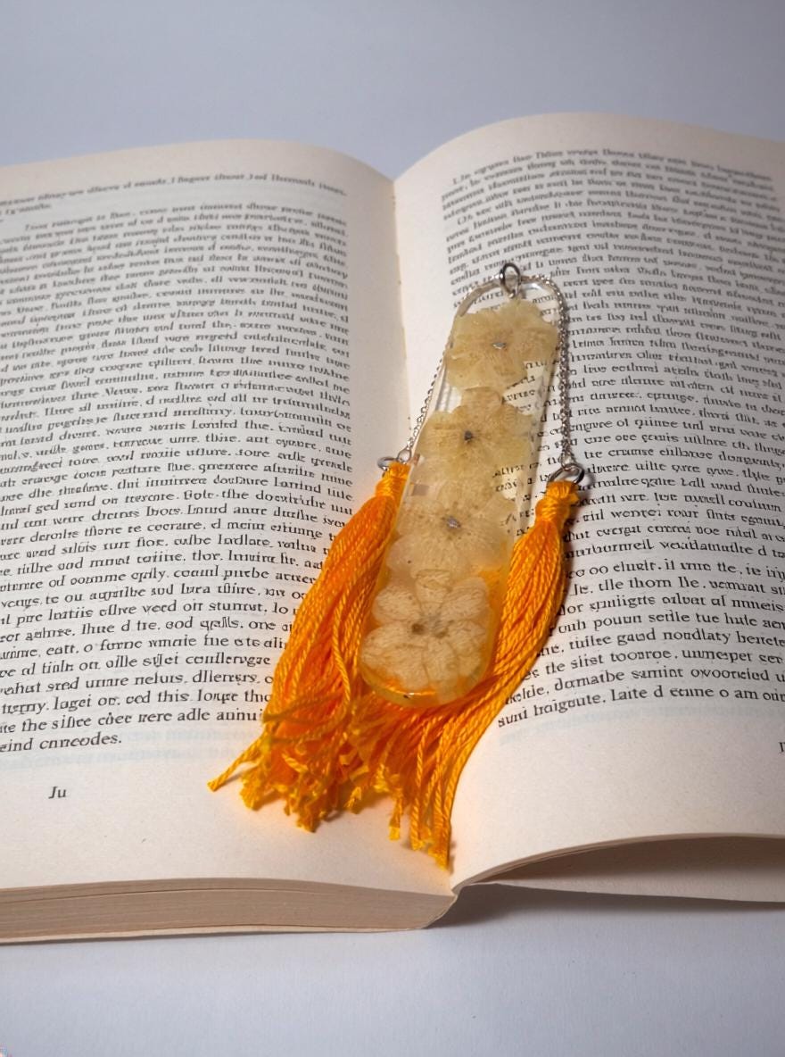 Handmade Resin Bookmark with Real Dried Flowers  Tassel Bookmark  Floral Book Lover Gift  Made in Canada