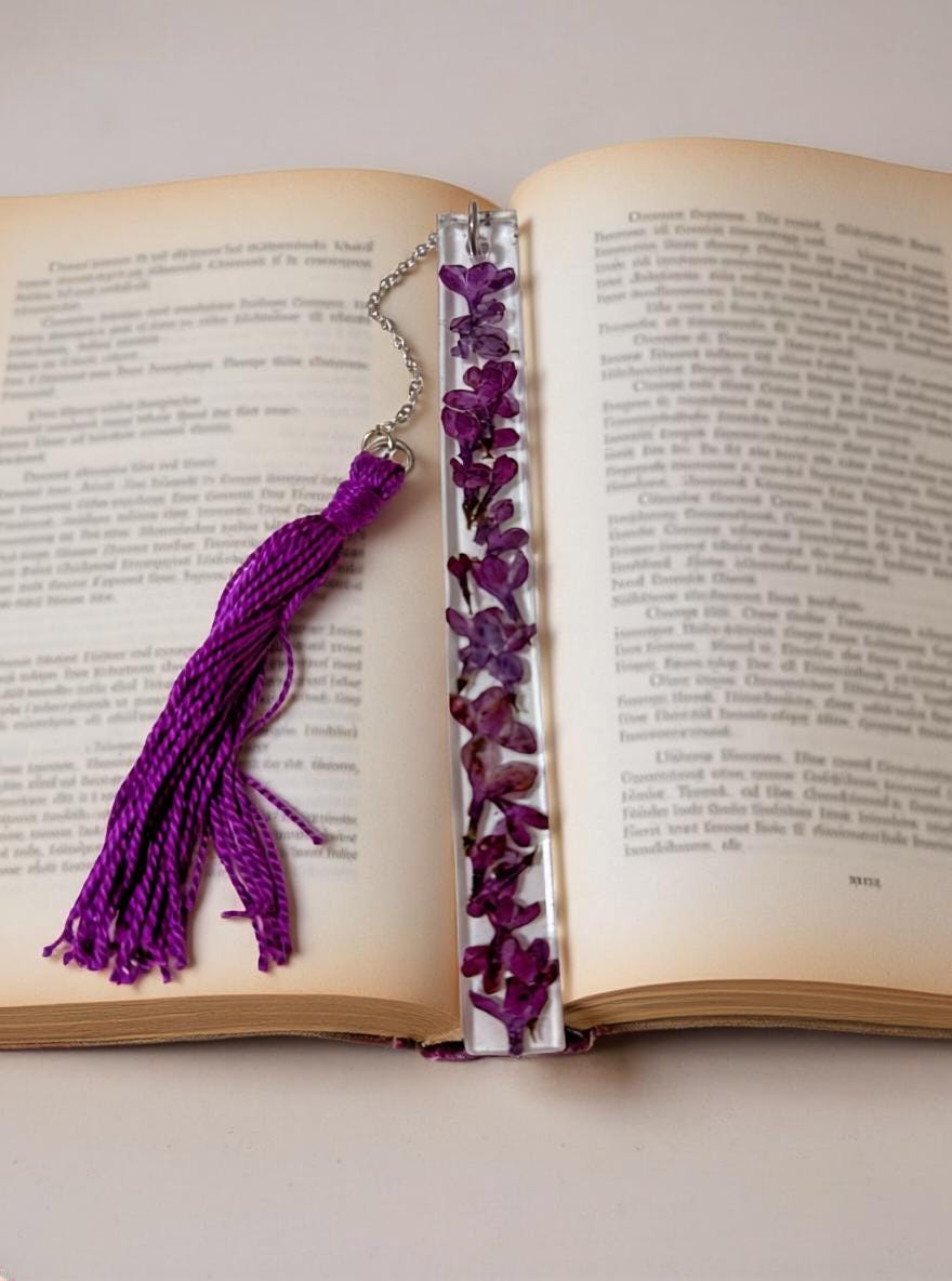Handmade Resin Bookmark with Real Dried Flowers & Tassel  Floral Bookmark Gift for Book Lovers  Made in Canada