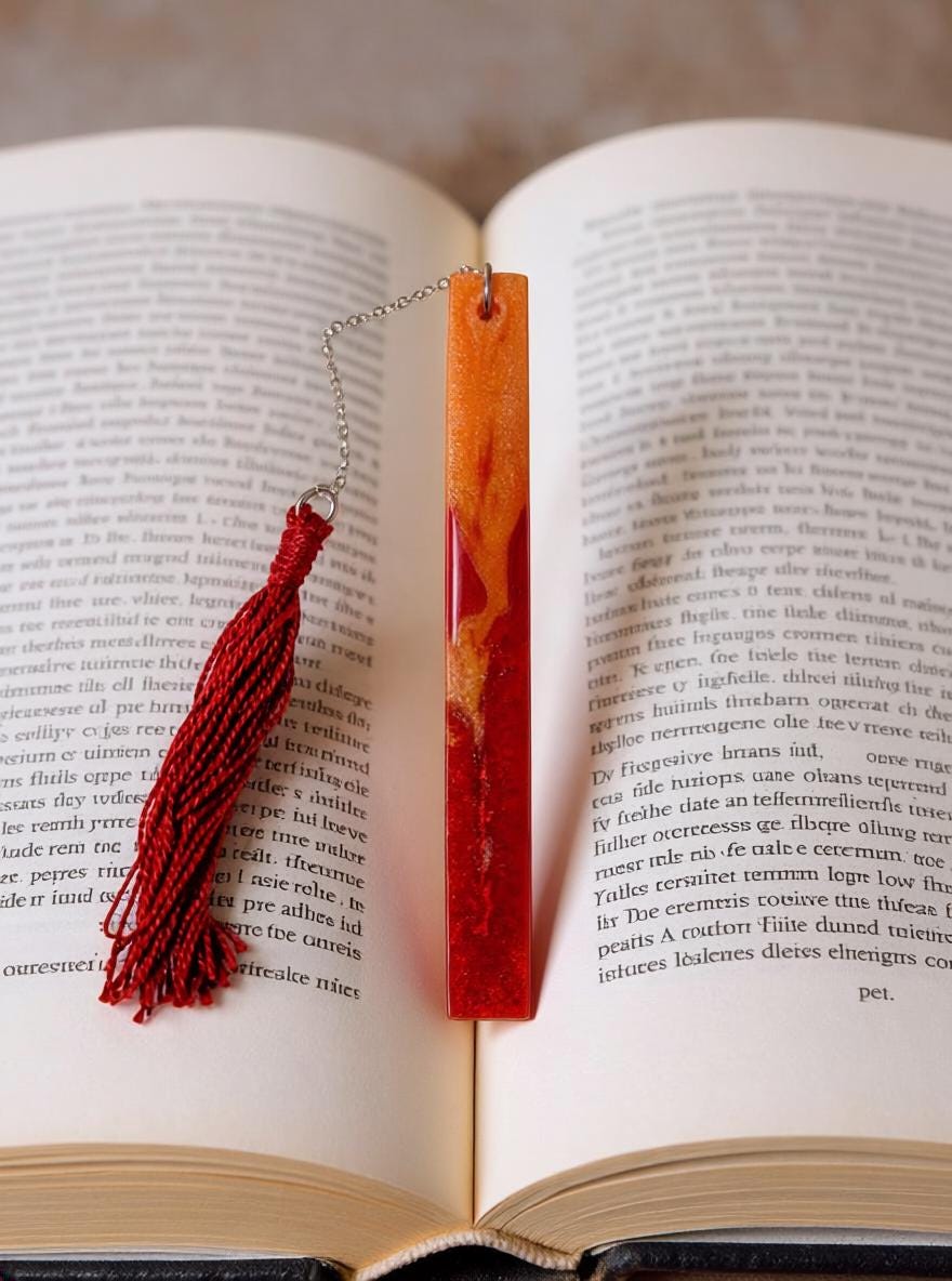 Handmade Resin Bookmark with Mica Pigment & Tassel  Colorful Bookmark Gift for Book Lovers  Made in Canada