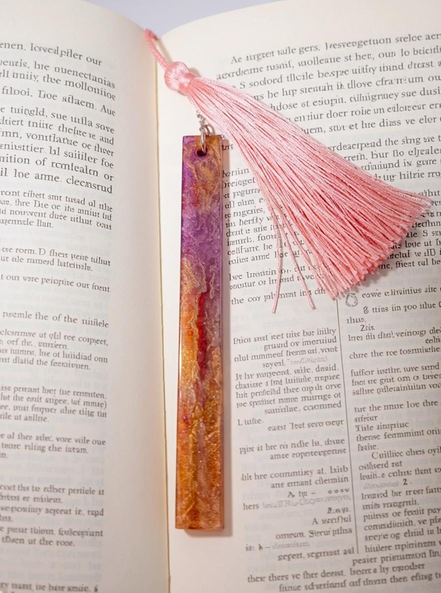 Handmade Resin Bookmark with Mica Pigment & Tassel  Colorful Bookmark Gift for Book Lovers  Made in Canada
