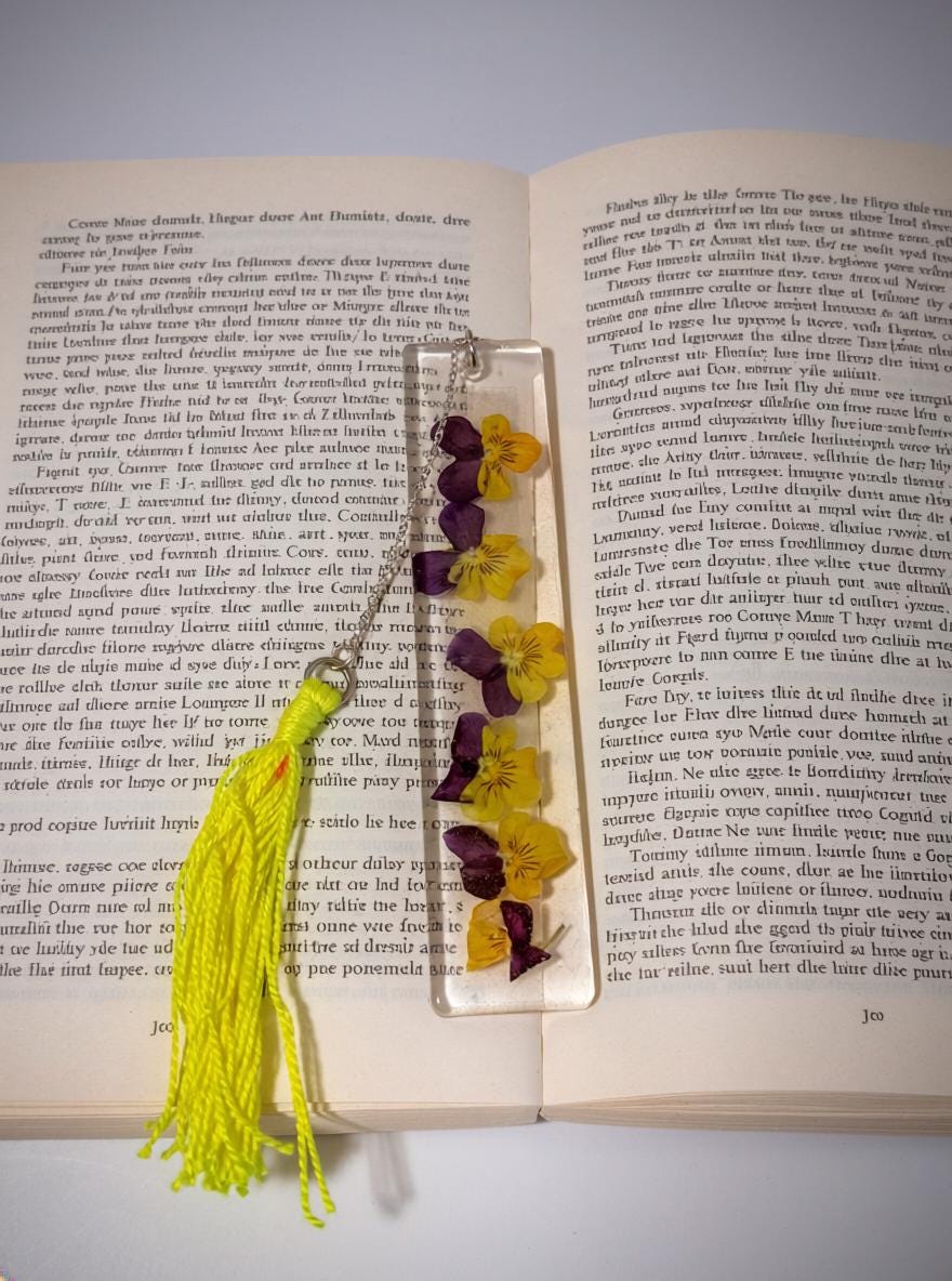 Handmade Resin Bookmark with Real Dried Flowers  Tassel Bookmark  Floral Book Lover Gift  Made in Canada
