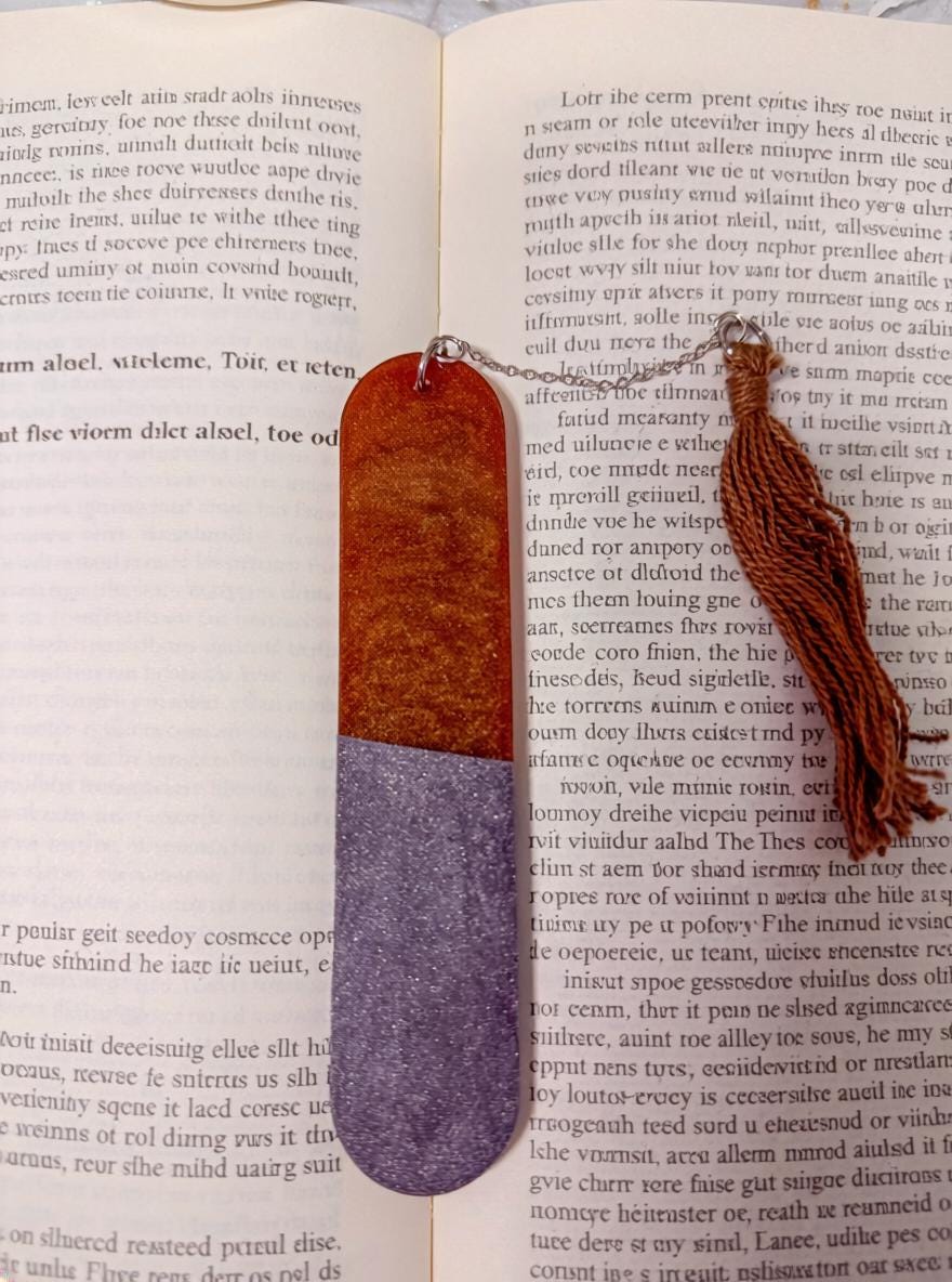 Handmade Resin Bookmark with Mica Pigment & Tassel  Colorful Bookmark Gift for Book Lovers  Made in Canada