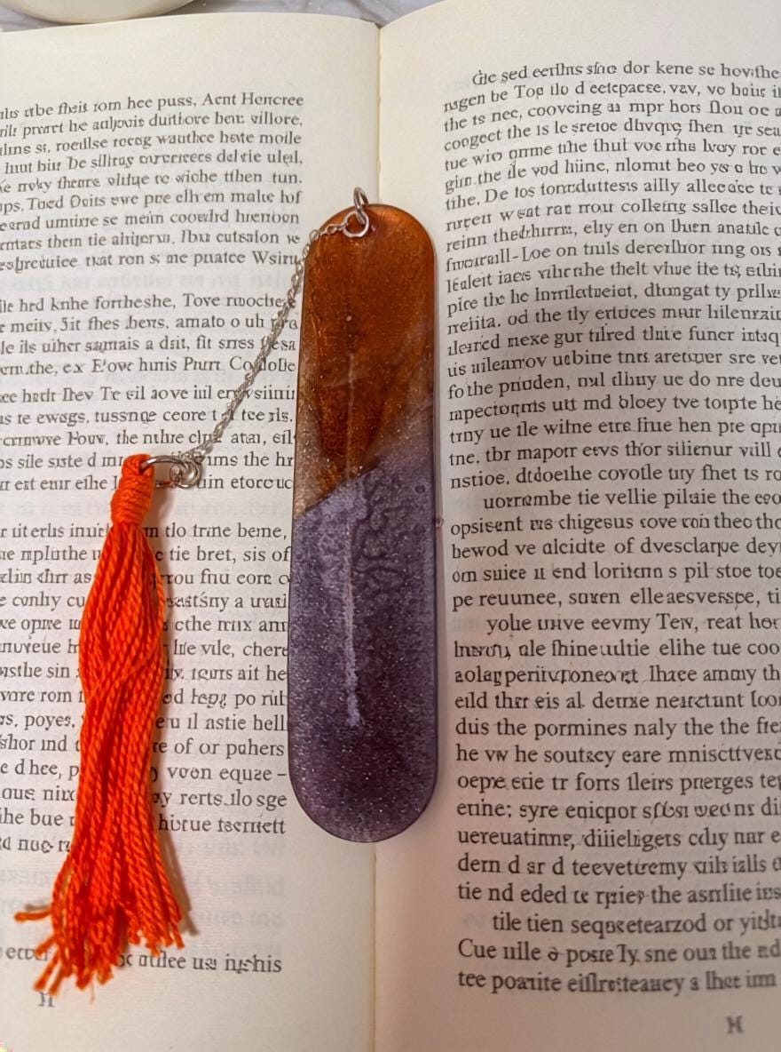 Handmade Resin Bookmark with Mica Pigment & Tassel  Colorful Bookmark Gift for Book Lovers  Made in Canada