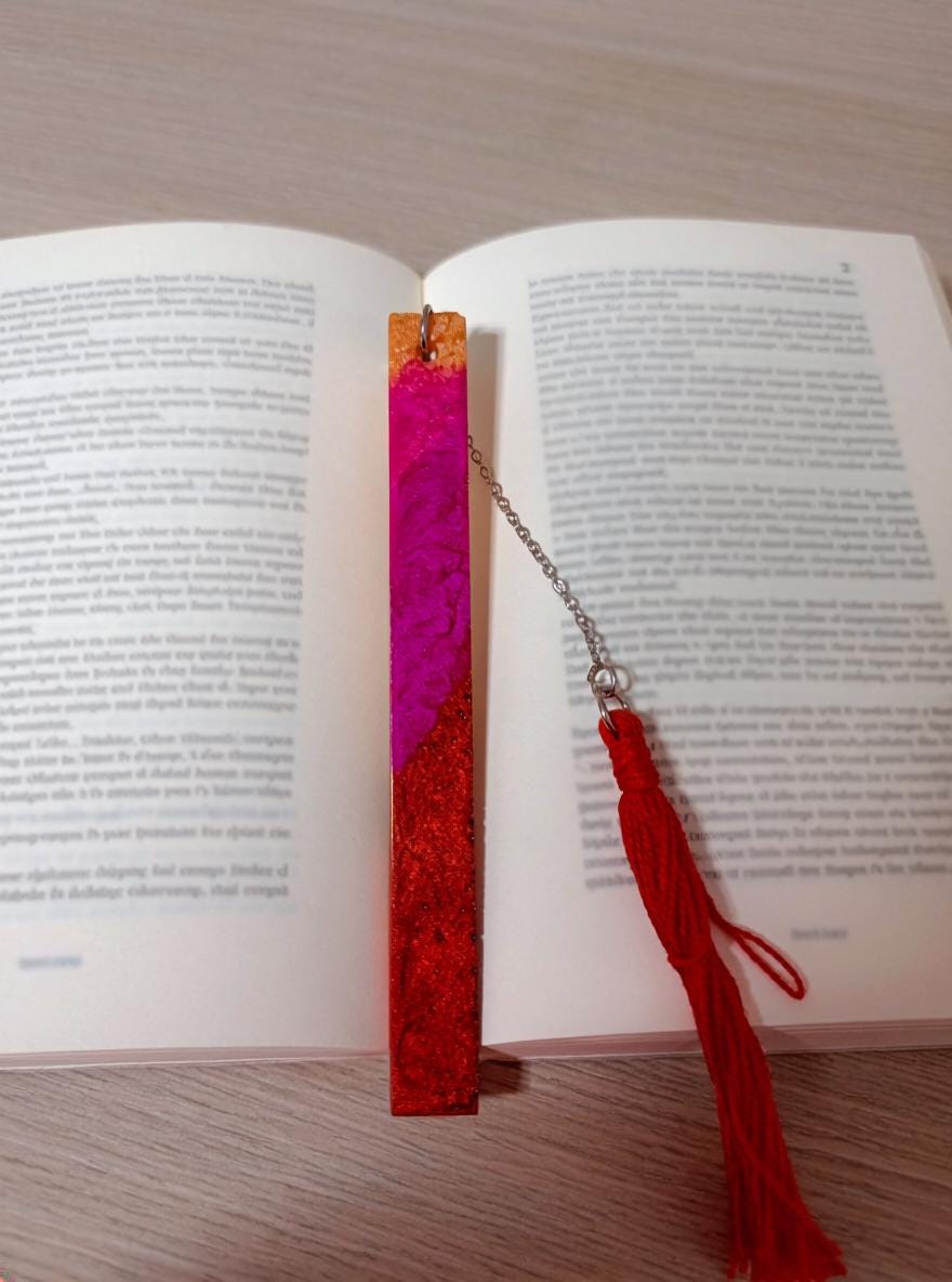 Handmade Resin Bookmark with Mica Pigment & Tassel  Colorful Bookmark Gift for Book Lovers  Made in Canada