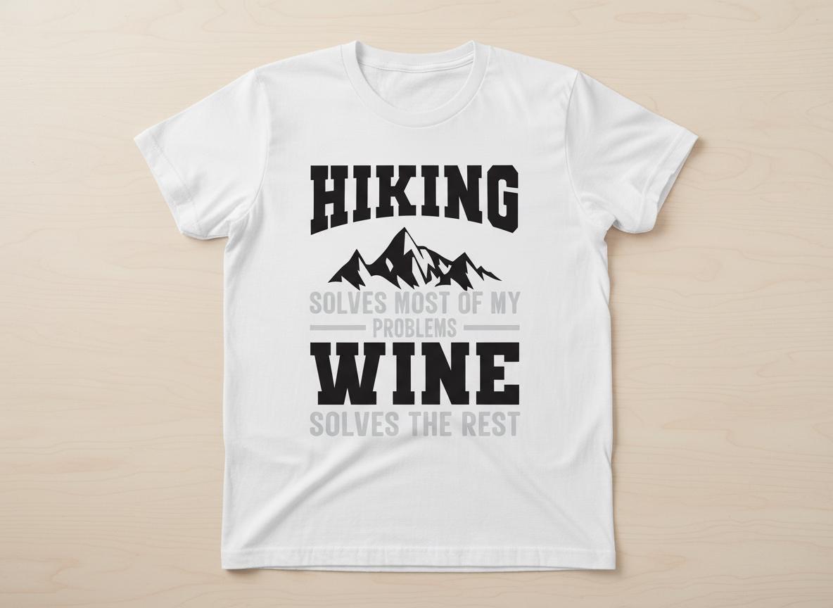 Hiking & Wine SVG-Cricut, Silhouette, Sublimation Cut File Canada -Hiking Solves Problems, Wine Solves the Rest (digital download)